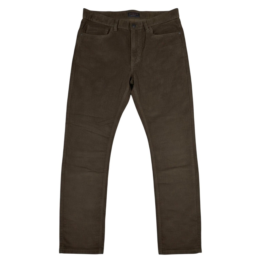 Copper & Oak Mens Brown Corduroy Pants Straight Leg Five Pocket Casual Trousers